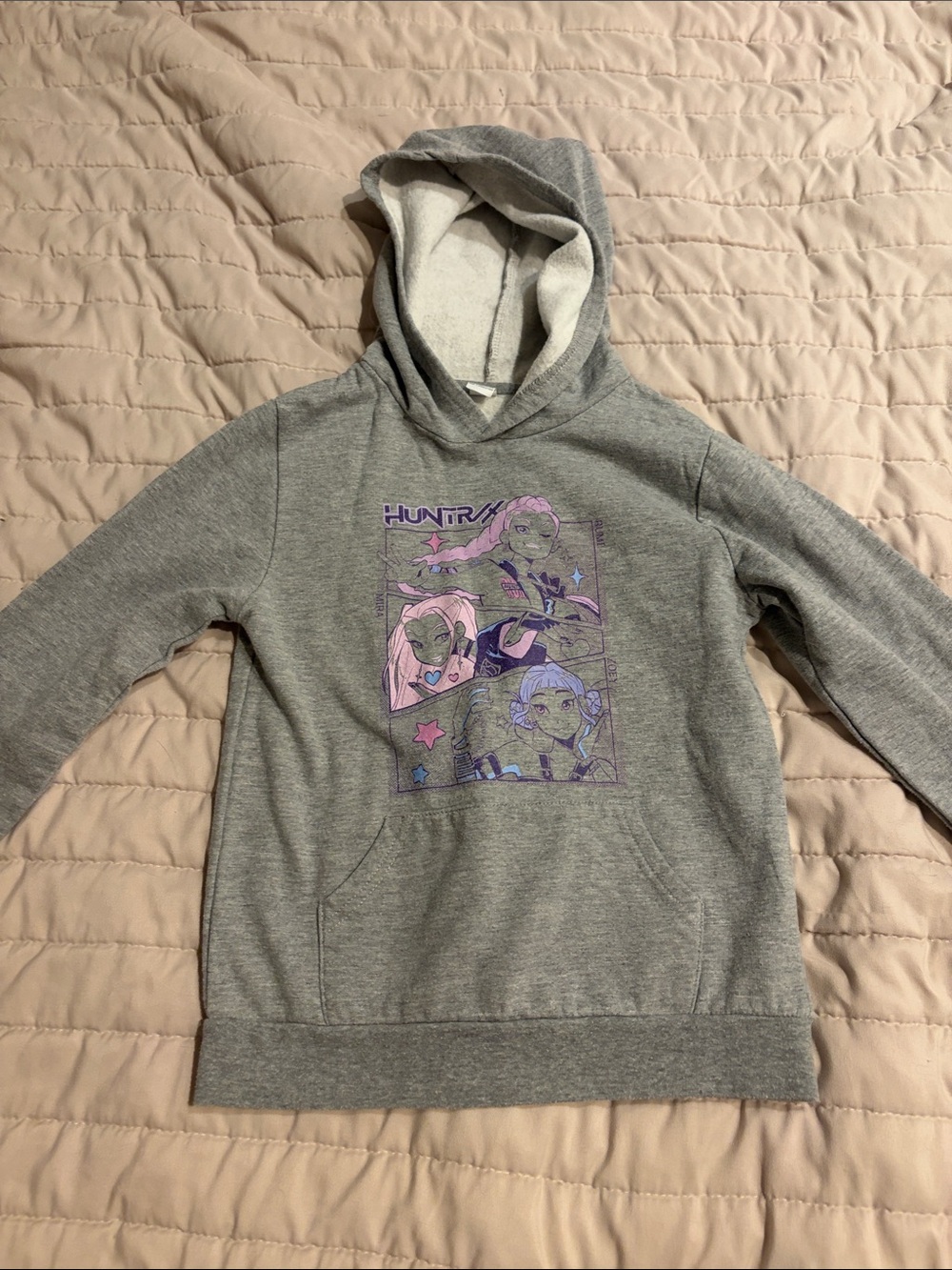 Netflix Kids Grey Hoodie with Purple Character Panel k pop